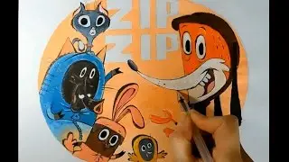 Рисуем гуашью: звери в костюмах, Вашингтон, Сэм, Евгения и Сьюзи. Мульт Disney 