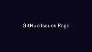 GitHub Issues Page Demo - Made using React JS