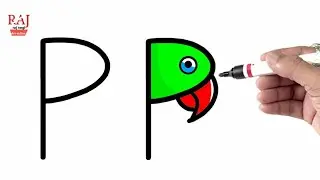 P into Parrot // flying parrot Drawing with simple Creative way