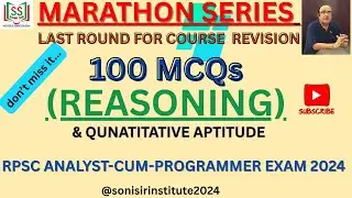 REASONING MARATHON SERIES | TOP 100 MCQ | RPSC PROGRAMMER/ACP EXAM 2024