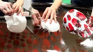 Factory assembly line water transfer printing, all kinds of patterns are available!#craft #printing