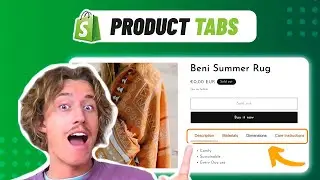 Product Page Tabs | Shopify Store Design 2024