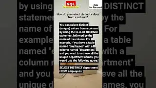 How to select distinct values from a column in SQL? 