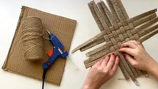 DIY 🧺 😘 Crafting a Cardboard and Jute Basket for Storage