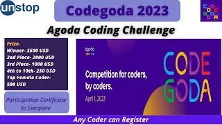 Codegoda 2023 | Agoda Coding Challenge | Win Cash Prizes &  Participation Certificate | JKR Updates