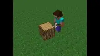 Mine-imator.Стив рубит дерево!