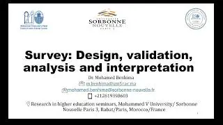 Questionnaire design validation analysis interpretation and report