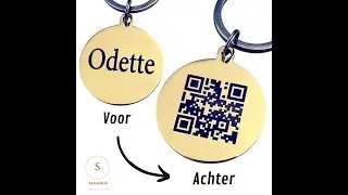 Hondenpenning QR code Titanium 35 mm