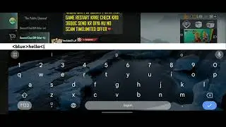 Write colour chat in world chat of bgmi  red yello blue