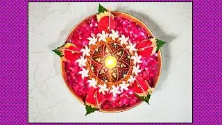15+ Unique Flower Rangoli designs | Aarti thali decorations | Flower Rangoli | Puja thali decoration