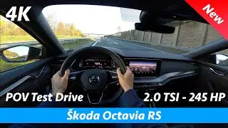 Škoda Octavia RS 2021 - POV Test drive in 4K | 2.0 TSI 245 HP (Launch Control 0 - 100 km/h)