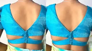 Blouse back neck design cutting and stitching| designer new blouse design. Blouse  new design#blouse