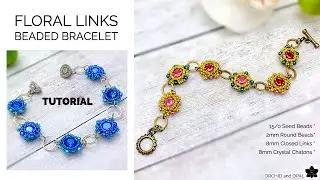 Floral Links Beaded Crystal Chaton Bracelet Tutorial
