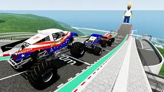 Monster Truck Jumps VS Homer Crashes BeamNG Drive