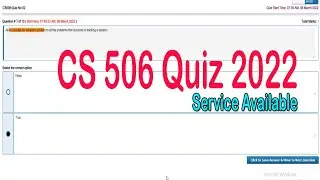 CS 506 Quiz Attempt Solution Service Available