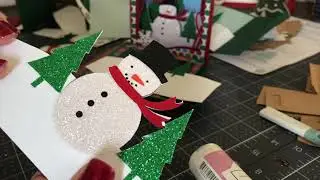 Lori Whitlock Snowman Shadow Box Card