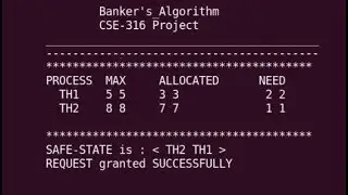 Bankers Algorithm Implementation and Simulation in OS || c Linux