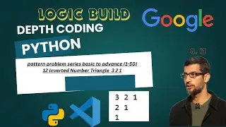 python:12 Inverted Number Triangle 3 2 1 pattern problem logic build dsa coding skills master