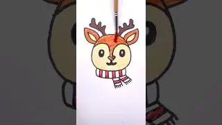 🦌 Christmas Reindeer 🎄🎅 Rudolph Glitter Art ✨ #youtubeshorts #christmas #glitter #art