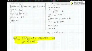 Matematik 3c - Kapitel 2 - 2.3 Uppgifter Derivata av polynom