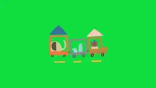 Green Screen Animasi Kereta Kartun Bergerak