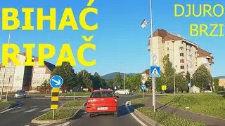 Bihać - Ripač, Krajina, main road M5, driving by car, June 2024