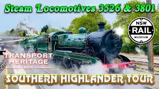 Steam Locomotives 3526 & 3801 - Southern Highlander Tour, 1st April 2023