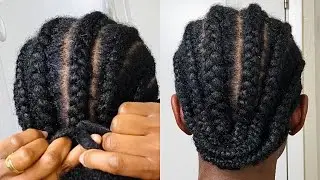 Let’s cornrow natural hair || Straight back cornrows without extensions