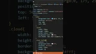 Cloud ☁ Using HTML & CSS #Shorts #shortvideo #viral #htmlcss #tutorial
