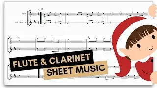 💛 FLUTE & CLARINET ⁞ Jingle Bells • Christmas Song | duet sheet music