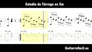 Estudio de Tárrega en Em - Piezas para guitarra clásica (TAB y Partitura)
