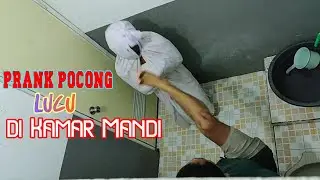 KEMBALI LAGI PRANK POCONG LUCU DI KAMAR MANDI | PRANK POCONG LUCU NGAKAK 🤣
