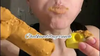 ASMR  melk shelk eating  cheeses 🧀  chalk with dirt paste cup  chalk eating
