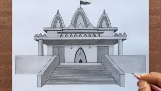 How to Draw a Temple in 1 Point Perspective