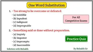 One word substitution for all competitive exams| One word Substitution for ssc|One word substitution