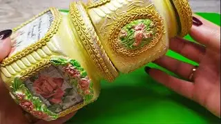 Декор стеклянной банки своими руками.