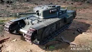 RC 1/16 Churchill MK.VII British heavy infantry tank in action