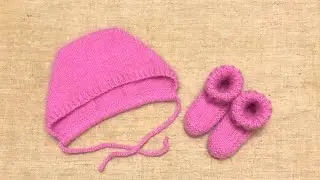 Чепчик спицами из пуха норки / Чепчик спицами