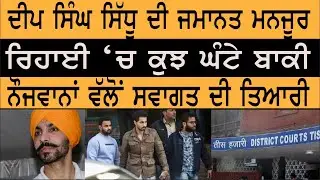 ਦੀਪ ਸਿੰਘ ਸਿੱਧੂ ਦੀ ਜ਼ਮਾਨਤ ਮਨਜ਼ੂਰ, ਰਿਹਾਈ 'ਚ ਕੁਝ ਘੰਟੇ ਬਾਕੀ