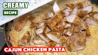One Pot Creamy Cajun Chicken PASTA Recipe | Easy Chicken Dinner For Two