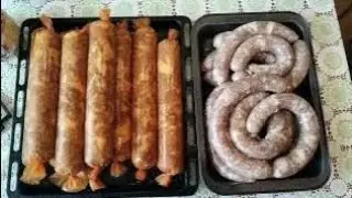 Приготовление колбасы из свинины в домашних условиях!!! Колбаса из свиной лопатки!!! Часть 2.