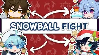 Snowball fight with ?🌨Short Games 🌨 Genshin Impact