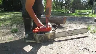 Cold start 076 Stihl chainsaw