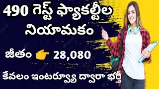 490 గెస్ట్ ప్యాకేల్టీ నియామకం#ఎటువంటి పరీక్ష లేదు#ఇంటర్వ్యూ ద్వారా భర్తీ#28000 జీతం#ఆఫ్ లైన్ అప్లికే