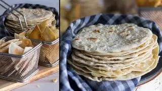 TORTILLAS DE TRIGO fáciles, sin máquina y TORTILLAS CHIPS con forma de nachos pero de trigo