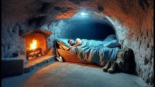 Building A Warm Underground Shelter Deep In The Forest Using Natural Materials