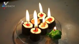 Carved candles-rolls! Very tasty sight