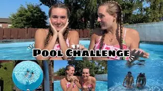 Wie sportlich sind wir wirklich im Pool - Pool Challenge 😳 | lesotwins 👯‍♀️