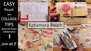 #jjtipstrickshacks Collab No. 23 BOOK PAGE POUCH with COLLAGE Easy For Beginners
