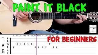 PAINT IT BLACK | Easy guitar melody lesson for BEGINNERS (with tabs) - The Rolling Stones
